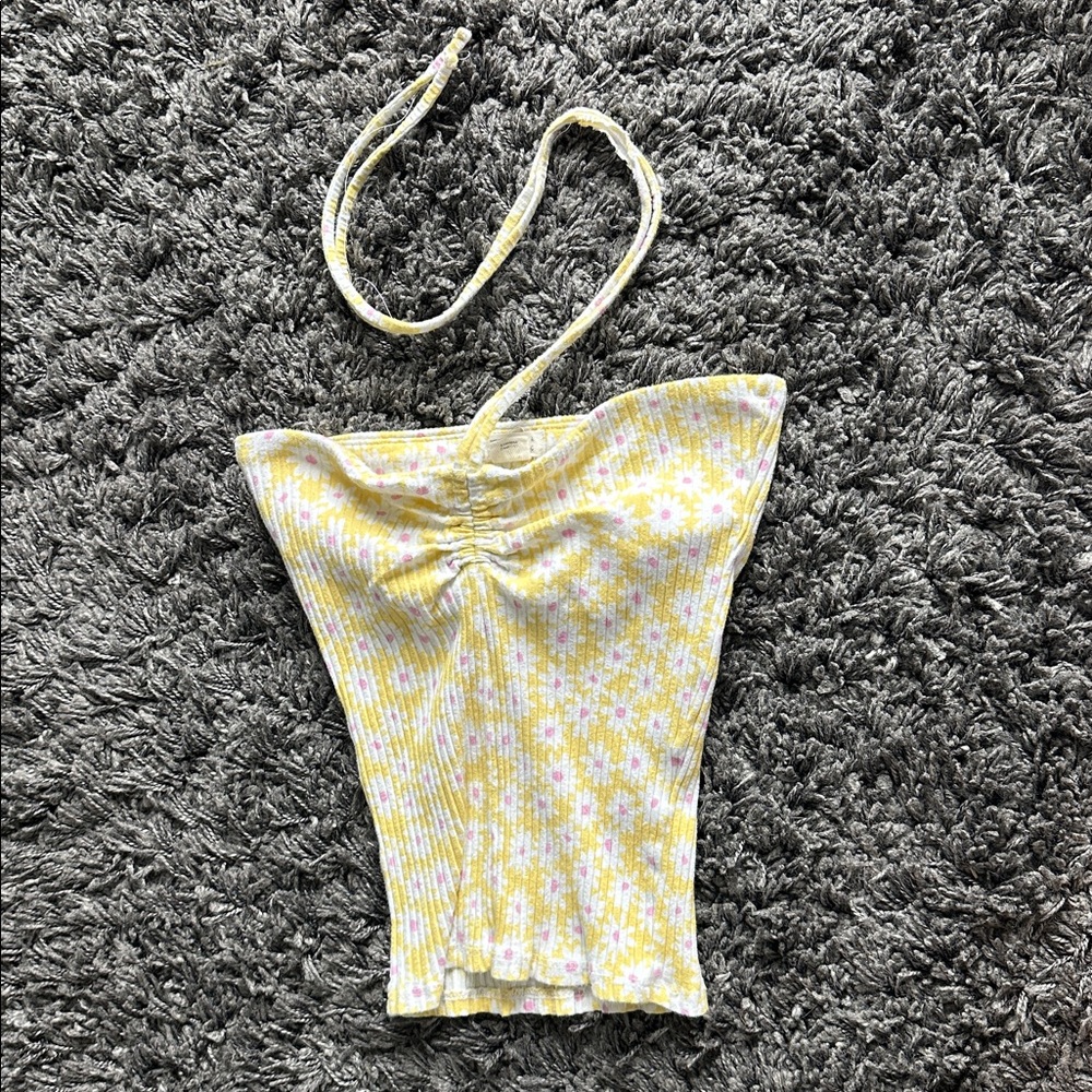 Billabong Yellow and Pink Floral Top